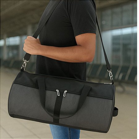 Bolsa de Viagem Esportiva Grande Cinza - Vou leve