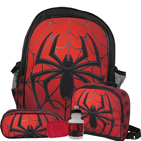 Kit Mochila Costas Rodinhas Spider Tamanho G - Vou Leve
