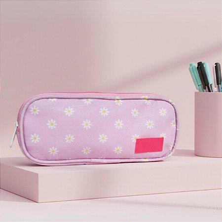 Estojo Duplo Margarida Rosa - Vou leve
