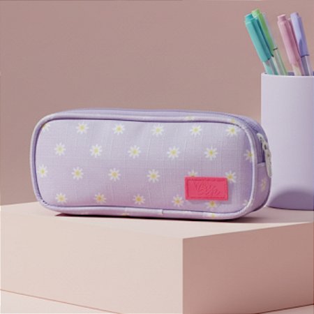 Estojo Duplo Margarida Lilás - Vou Leve