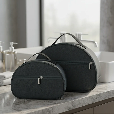 Kit Nécessaires Tamanho M e P Cinza - Vou Leve