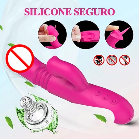 Vibrador Luxo Telescópico Vai e Vem 10 Modos de Vibração