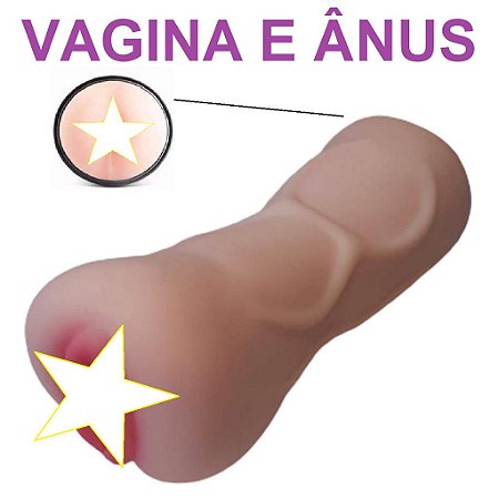 Masturbador Masculino Vagina e Ânus 16cm