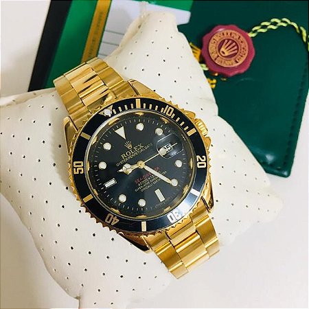 Rolex preto e dourado Clearance