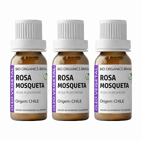 Kit Óleo Vegetal Rosa Mosqueta 10ml - 3UN