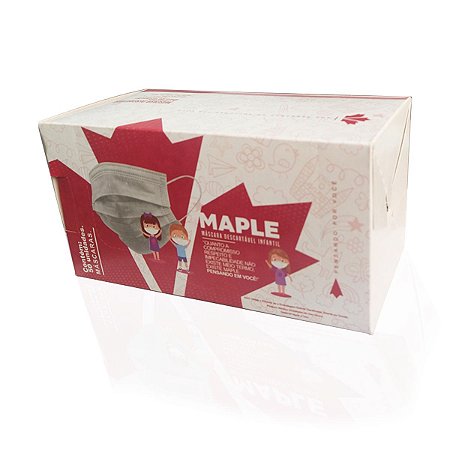 Máscara Cirúrgica Com Elástico Descartável Infantil Pacote Com 50 Und