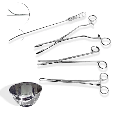 Kit para colocação de Diu - 5 Peças autoclavável aço inox