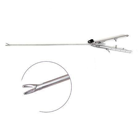 PORTA AGULHA TITANIO "A" - CURVO Laparoscopia (CURVA ESQUERDA)