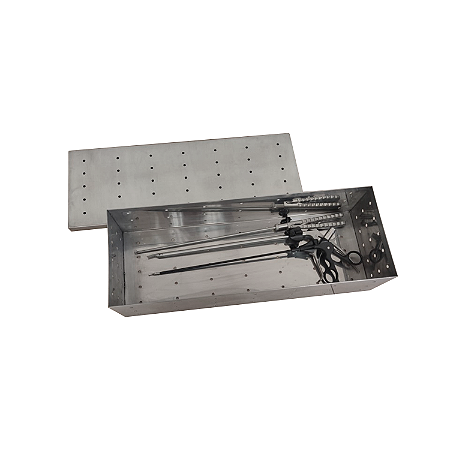 CAIXA DE ESTERILIZAÇÃO DE VIDEO CIRURGIA CONTAINER 55x20x12 AÇO INOX