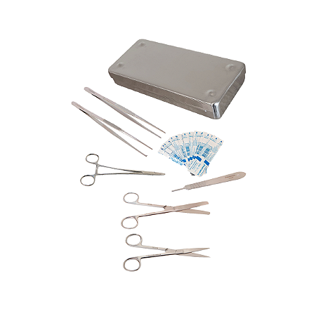 Kit Dissecação e Sutura para Estudantes - Estojo Linha Econômica