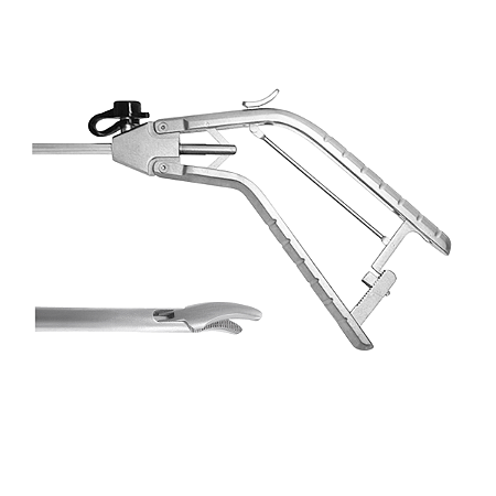 PORTA AGULHA 5*330 mm TIPO GUN (MANDÍBULA CURVA A DIREITA)