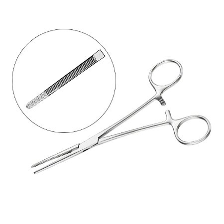 Pinça Carmalt 16 Cm Reta - Estrias Longitudinais