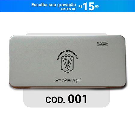 Estojo Inox 18x08x03 cm - Escolha a Gravação