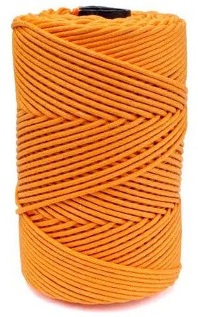 Cordão Encerado 2mm - rolo com 100 metros - Cor Laranja 3326