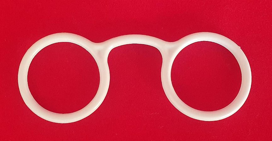 Óculos de Mestre - Material plástico - Cor Branco - 80mm X 30mm - *venda por unidade*