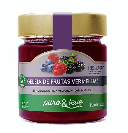 Geléia de Frutas Vermelhas 230gr - Puro&Leve
