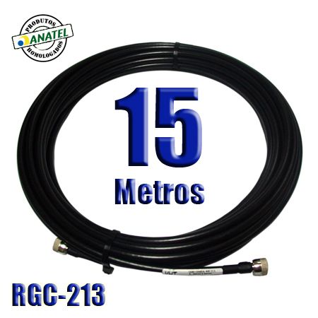 KIT INTERLIGAÇÃO RGC-213 DE 15 METROS N MACHO X N MACHO