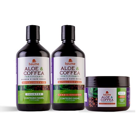 Kit Fortificante Aloe E Coffea Sh + Cond + Mascara - Baume