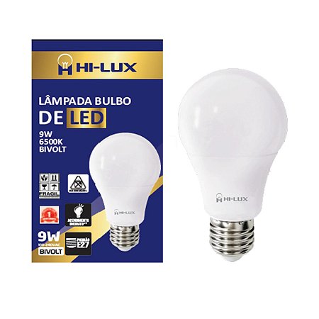 LÂMPADA DE BULBO DE LED 9W 6500K E27