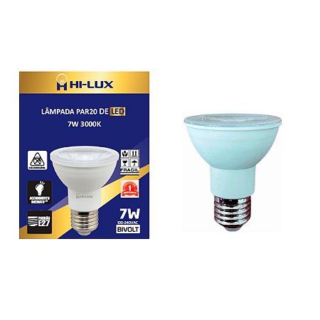 LÂMPADA PAR 20 DE LED 7W 3000K