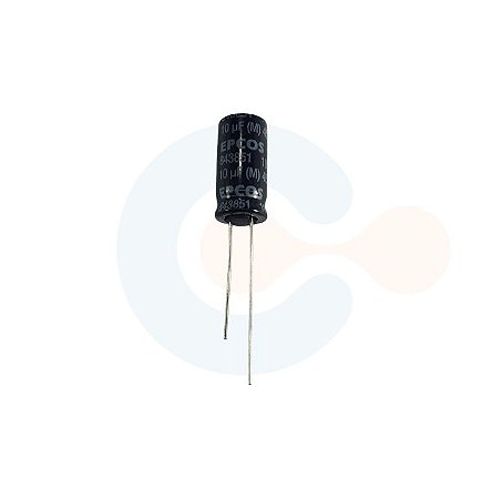 Capacitor Eletrolitico Radial 10uF 400Vcc (Caneca 10mm) - B43851