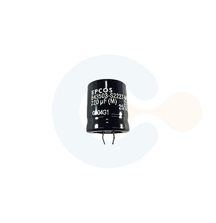 Capacitor Eletrolitico Snap-In 220uF 250Vcc (Caneca 25mm) - B43503