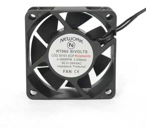 Miniventilador Nework 60x60x25 Bivolt Código 50.101-ecp