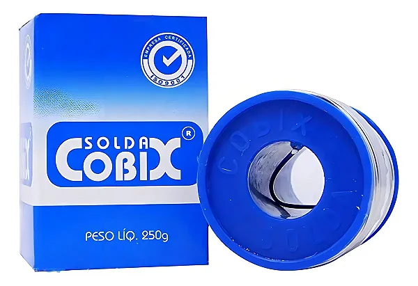 Solda Estanho 1mm 60x40 C/ Fluxo Rolo 250g - Cobix