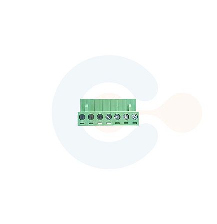 Conector Encaixe Fêmea p/ Cabo 5,08mm 90G Parafuso 7 vias Verde