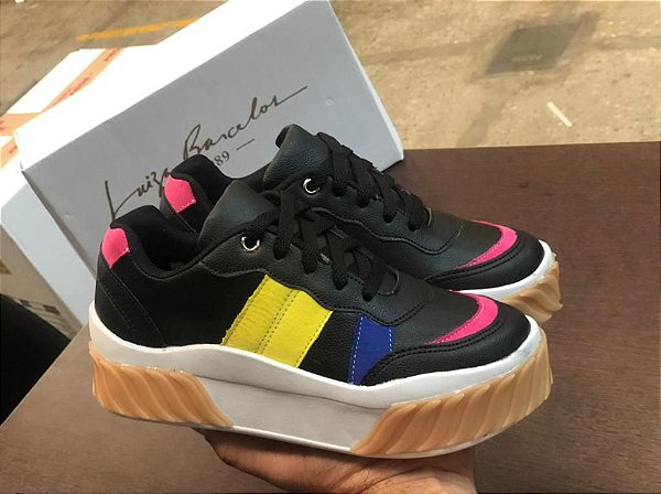 Tênis Juliette Luiza Barcelos Preto Amarelo - Loja no pé. Os melhores  calçados!