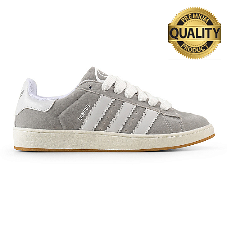 TÊNIS ADIDAS CAMPUS - CINZA E BRANCO - PREMIUM