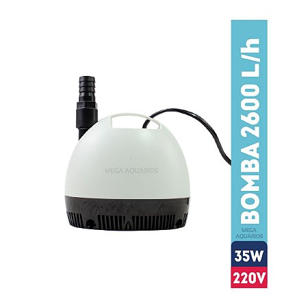 Bomba submersa Minjiang MJ-WP880D 2600L/h 220V aquário lago sump