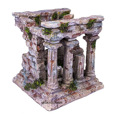 Enfeite aquario Soma ruina coluna romana grega esconderijo peixe 57333
