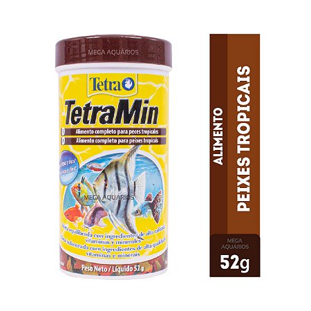 TetraMin flocos ração peixes água doce rica em proteínas Tetra Min 52g