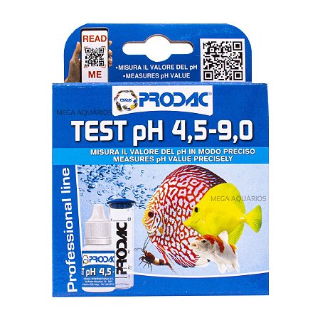 Prodac Test pH 4,5-9,0 teste de PH aquário doce marinho faz 130 testes