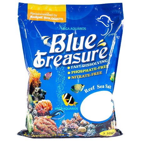 Sal aquário marinho Blue Treasure Reef Sea Salt 3,35kg faz 95 litros