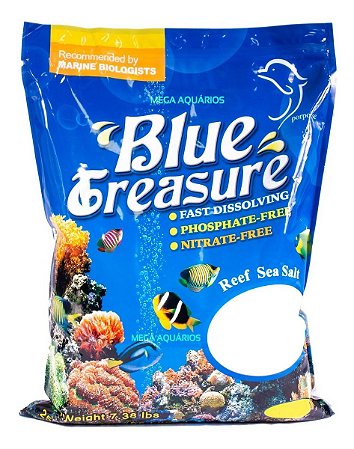 Sal Aquário Marinho Blue Treasure Reef Sea Salt 6,70kg faz 190 litros