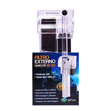 Filtro externo hang on WFish WF-802 300l/h aquário 60L 220V