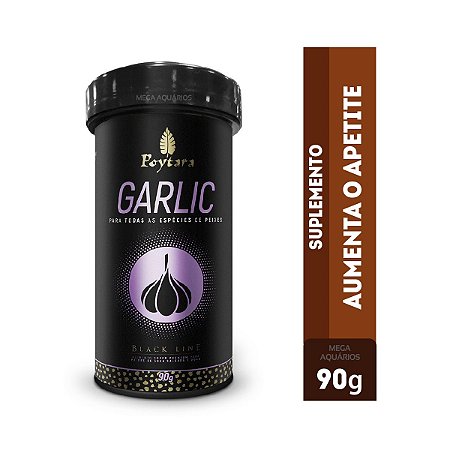 Ração peixes Poytara Garlic 90g suplemento aumenta apetite imunidade