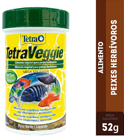 Tetra Veggie 52g alimento ração vegetal peixes herbívoros