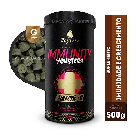 Ração peixe grande Poytara Immunity Monsters sinking G 500g