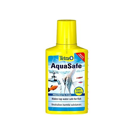 Tetra AquaSafe 100ml elimina cloro zinco metais pesados água aquario