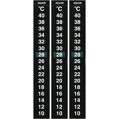 Termômetro adesivo tira Aquam 18 a 36ºC kit 3