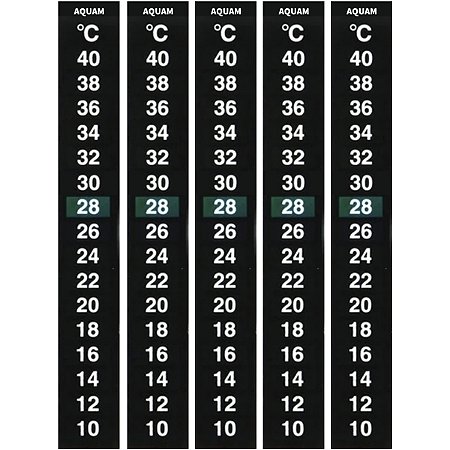 Termômetro adesivo tira Aquam 18 a 36ºC kit 5