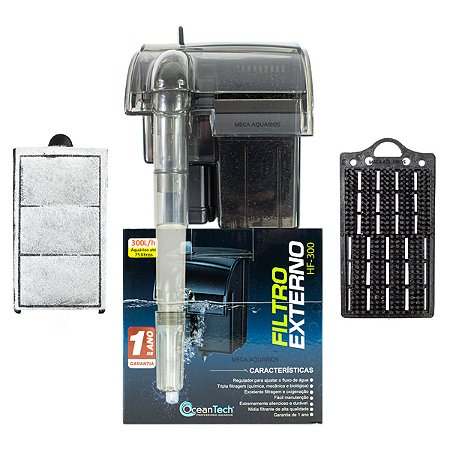 Filtro externo bomba hang-on OceanTech HF-300 300lh aquário 75L