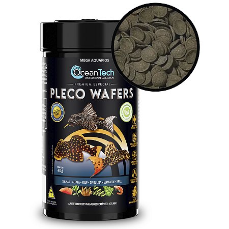 Ração peixes de fundo OceanTech Pleco Wafers 40g completa premium