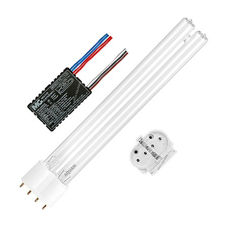 Lâmpada UVC germicida kit PL 18W 4P 2G11 22,5cm + reator + soquete