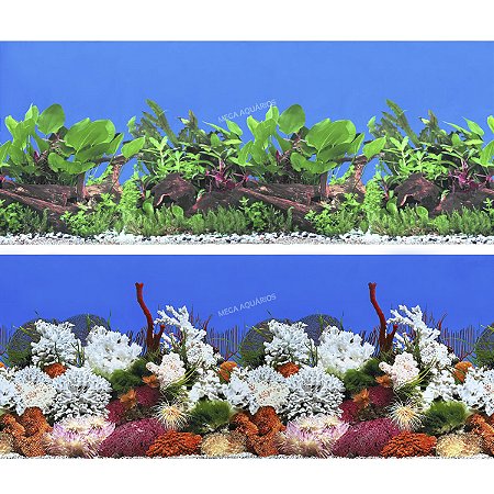 Enfeite aquário Aquam painel estampado dupla face 100x70cm PN04