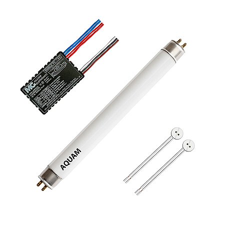 Kit Lâmpada branca tubular 4W reator soquete luminária tampa aquário