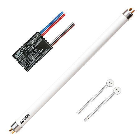 Kit Lâmpada branca tubular 8W reator soquete luminária tampa aquário